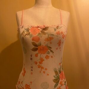 Seal Floral Camisole with Orange Accents